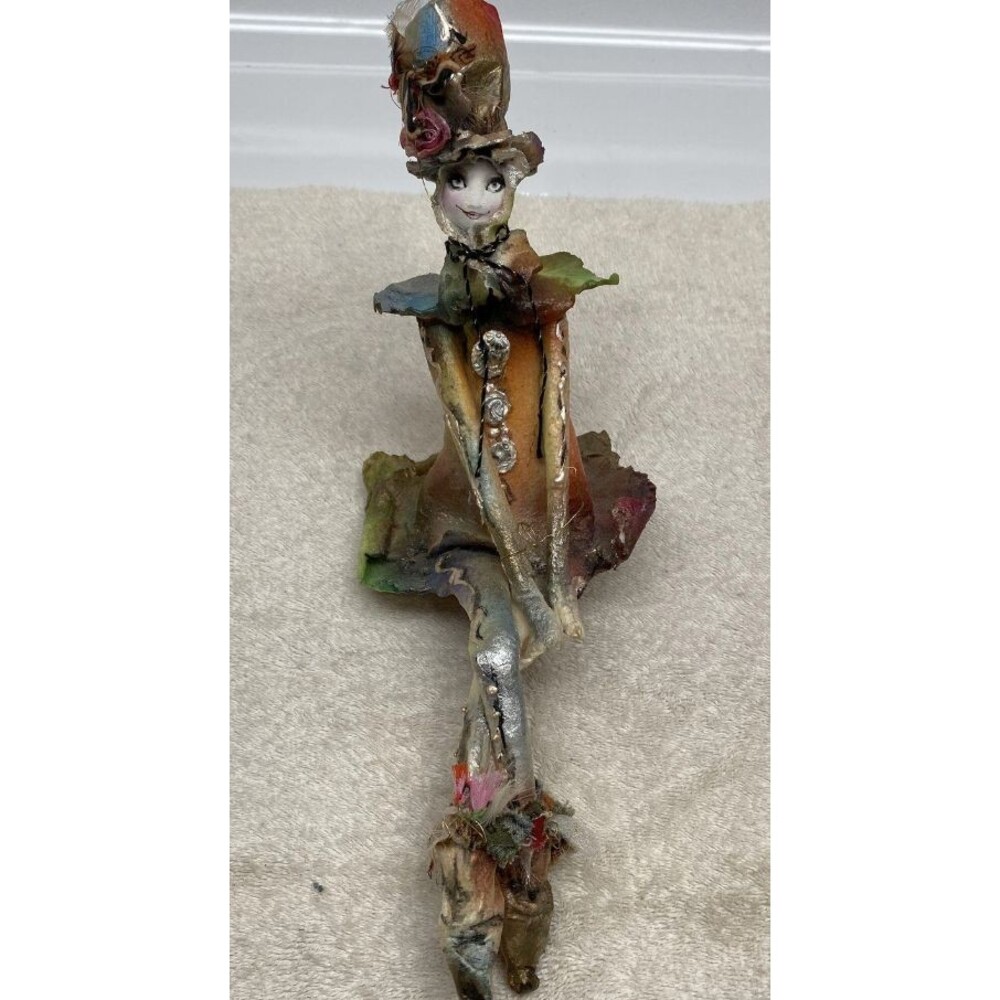Lori Hlavsa SIGNED Paper Mache Lady Sculpture Fashion Art Figure